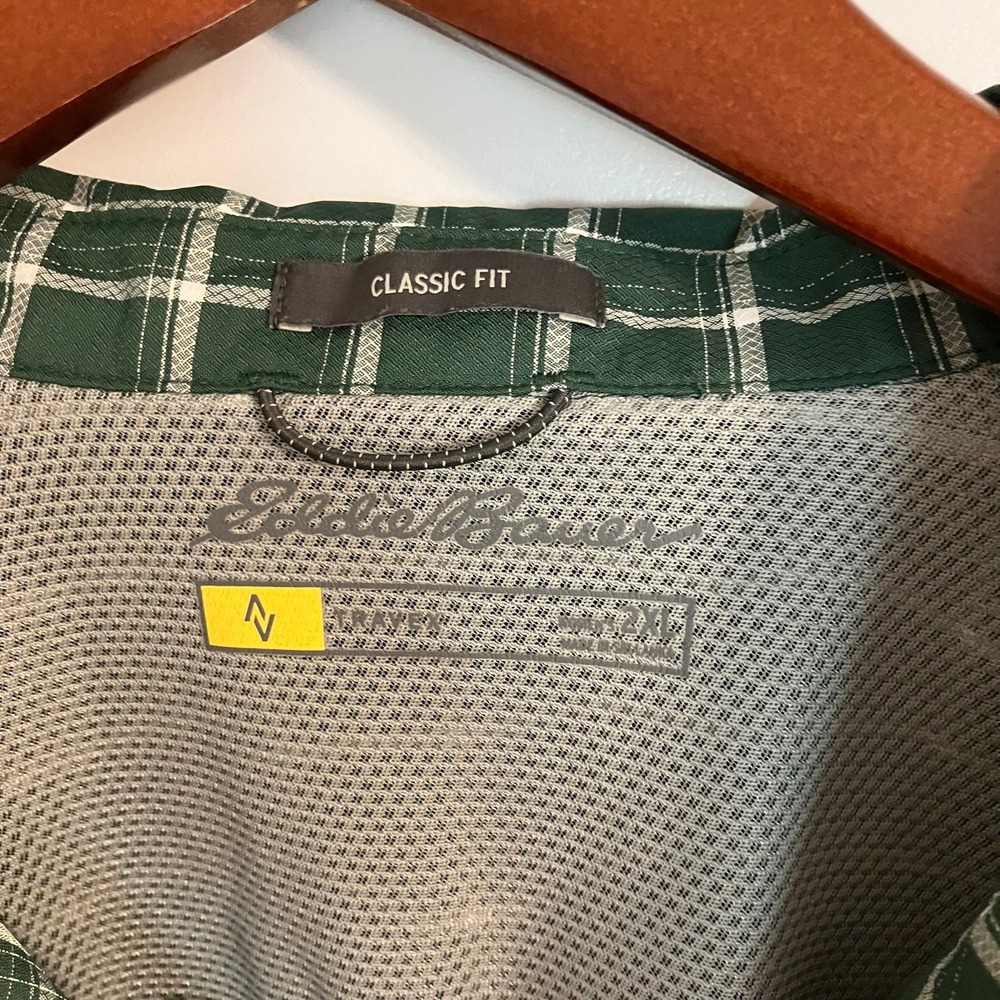 Eddie Bauer Travex Classic Fit Hiking Shirt Green Plaid Button Up
Outdoors 2XL - Picture 6 of 9